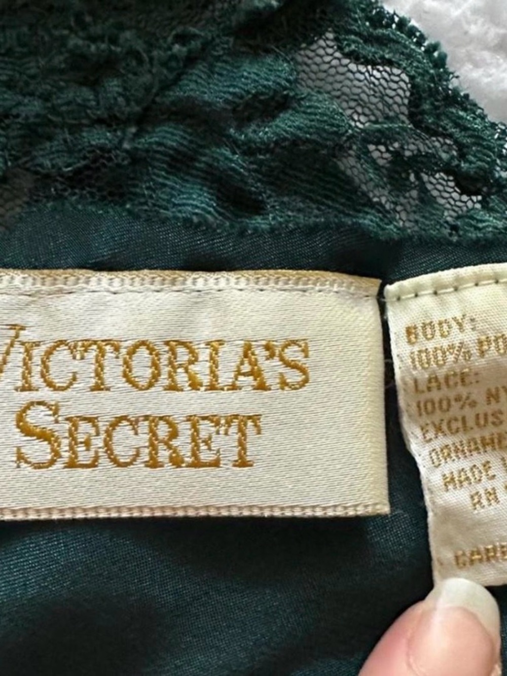 Gold Label Victoria’s Secret vintage VTG emerald forest green dress - Picture 5 of 7